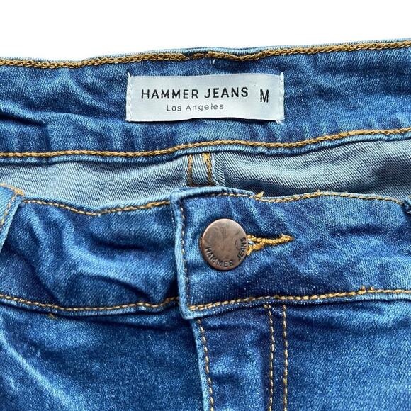 Hammer Jeans Asymmetrical Frayed Hem Midi Denim Skirt - Medium - Picture 4 of 13